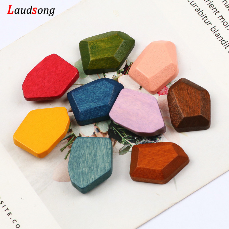 10 τμχ 18Χ15 χιλιοστά Φυσικές ακανόνιστες πολύχρωμες χάντρες Ξύλινες χάντρες για την κατασκευή κοσμημάτων Βραχιόλι κολιέ χειροποίητο DIY