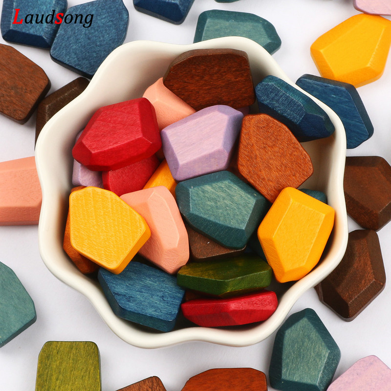 10 τμχ 18Χ15 χιλιοστά Φυσικές ακανόνιστες πολύχρωμες χάντρες Ξύλινες χάντρες για την κατασκευή κοσμημάτων Βραχιόλι κολιέ χειροποίητο DIY