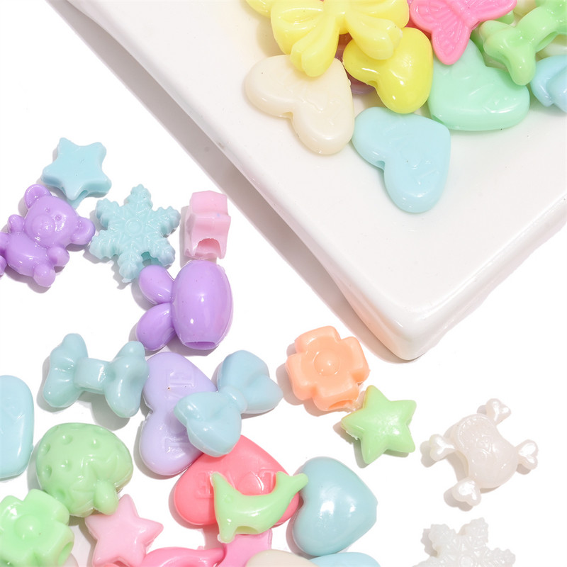 30-100 komada Akrilne perle u boji slatkiša Leptir Srce Slovo Školjka Cvijet Voće Zvijezda Kruna Razmak perle za DIY izradu nakita