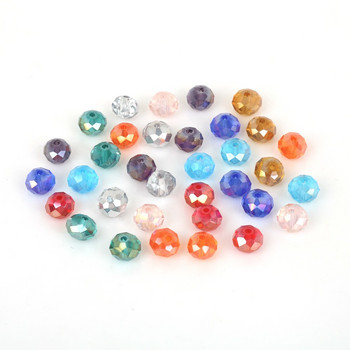 70 бр. 8 mm многоцветни Rondelle Bicone Austria Crystal Beads Charm Glass Beads Loose Spacer Beads за правене на бижута „направи си сам“