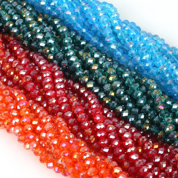70 бр. 8 mm многоцветни Rondelle Bicone Austria Crystal Beads Charm Glass Beads Loose Spacer Beads за правене на бижута „направи си сам“