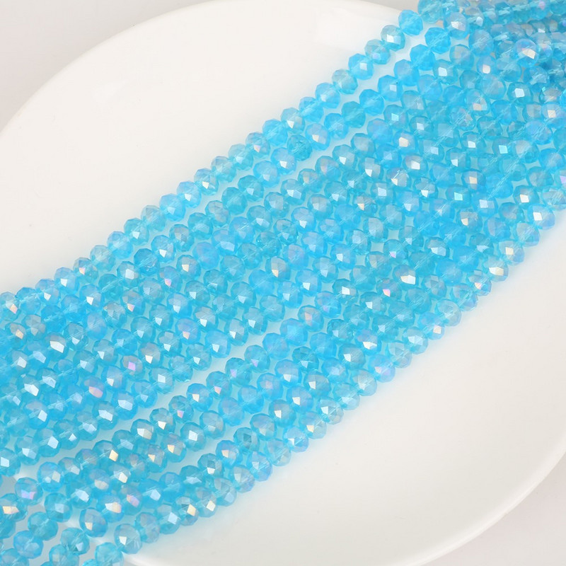 70 τμχ 8 mm Πολύχρωμες Rondelle Bicone Austria Κρυστάλλινες Χάντρες Charm Γυάλινες Χάντρες Loose Spacer Beads for DIY Jewelry Making