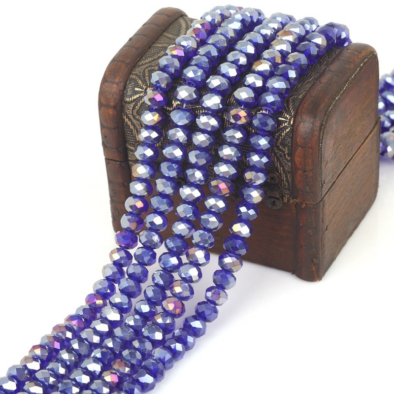 70 τμχ 8 mm Πολύχρωμες Rondelle Bicone Austria Κρυστάλλινες Χάντρες Charm Γυάλινες Χάντρες Loose Spacer Beads for DIY Jewelry Making