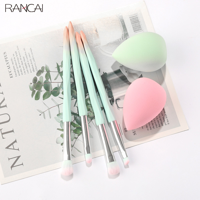 RANCAI 4 tk. Silmapintslite komplekt Pehme Juuste Smudge Crease Blending Lauvärvipintslid Beauty Sponge Egg Meigikomplekt brochas de maquillaje