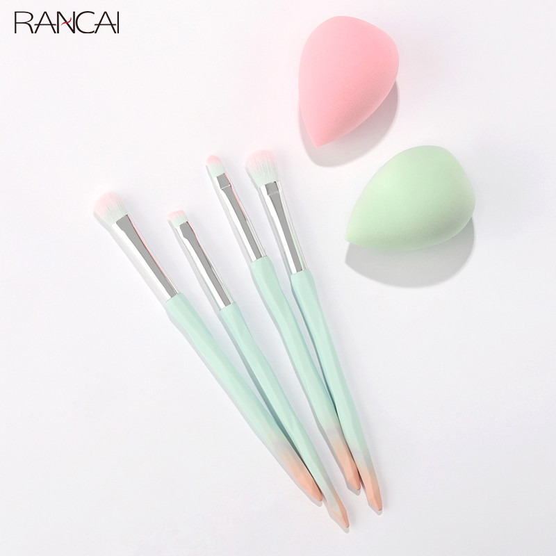 RANCAI 4 tk. Silmapintslite komplekt Pehme Juuste Smudge Crease Blending Lauvärvipintslid Beauty Sponge Egg Meigikomplekt brochas de maquillaje