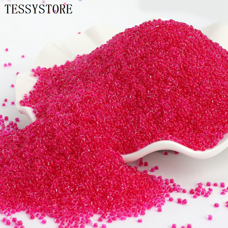 1000 τμχ/παρτίδα 2mm Διαφανή Εσωτερικά Χρώματα Τσέχικα Γυάλινες Χάντρες Κρυστάλλινα Σπόροι Στρογγυλές Τρύπες Χάντρες για DIY κοσμήματα που κατασκευάζουν χειροποίητα DIY