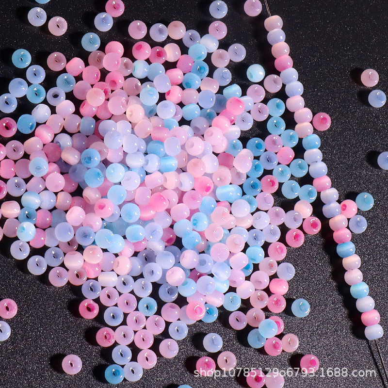 Szuper 4 mm-es macskaszem Jade jégüveg rizsgyöngyök barkácsolás kézzel készített gyöngyös karkötők fülbevalók szőtt ékszerek anyagok