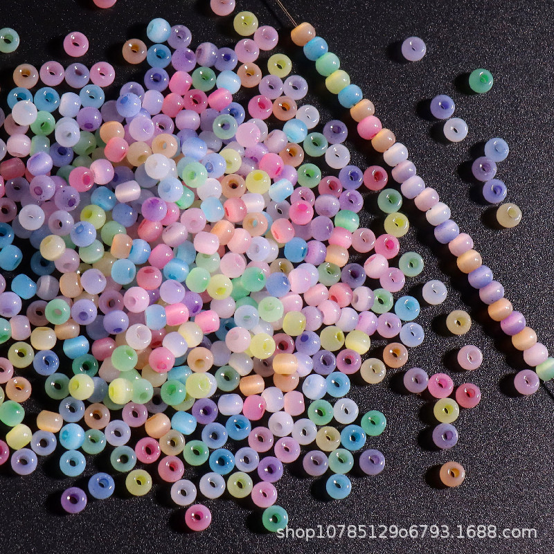 Szuper 4 mm-es macskaszem Jade jégüveg rizsgyöngyök barkácsolás kézzel készített gyöngyös karkötők fülbevalók szőtt ékszerek anyagok