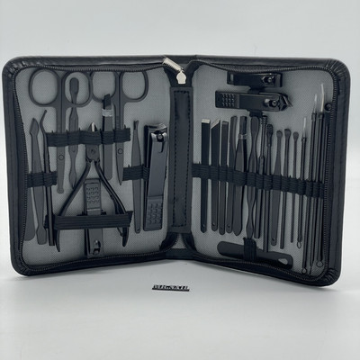 Νυχοκόπτη 30 τεμαχίων Εργαλεία μανικιούρ Μαύρα Νυχοκόπτες Πλήρες Σετ Μανικιούρ Νυχοψαλίδια 26 τεμαχίων