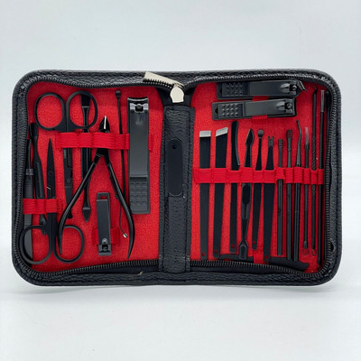 Νυχοκόπτη 30 τεμαχίων Εργαλεία μανικιούρ Μαύρα Νυχοκόπτες Πλήρες Σετ Μανικιούρ Νυχοψαλίδια 26 τεμαχίων