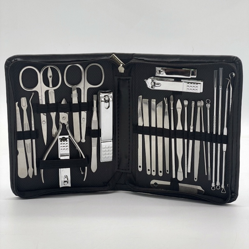 Νυχοκόπτη 30 τεμαχίων Εργαλεία μανικιούρ Μαύρα Νυχοκόπτες Πλήρες Σετ Μανικιούρ Νυχοψαλίδια 26 τεμαχίων