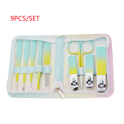 Naujas spalvingas žalias manikiūro kelionių higienos nagų kirpimo mašinėlių pedikiūro rinkinys nerūdijančio plieno nagų kirpimo įrankių rinkinys, profesionalus nagų rinkinys