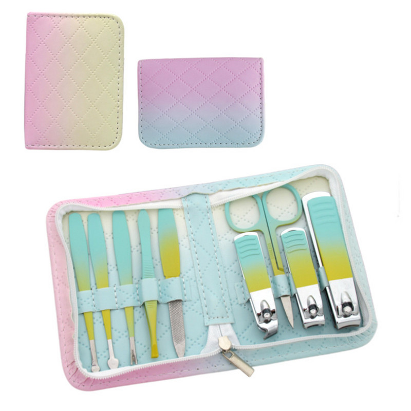 Naujas spalvingas žalias manikiūro kelionių higienos nagų kirpimo mašinėlių pedikiūro rinkinys nerūdijančio plieno nagų kirpimo įrankių rinkinys, profesionalus nagų rinkinys