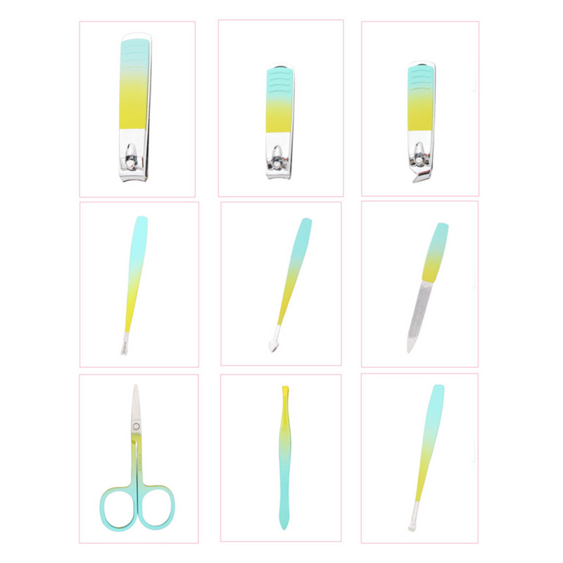 Naujas spalvingas žalias manikiūro kelionių higienos nagų kirpimo mašinėlių pedikiūro rinkinys nerūdijančio plieno nagų kirpimo įrankių rinkinys, profesionalus nagų rinkinys