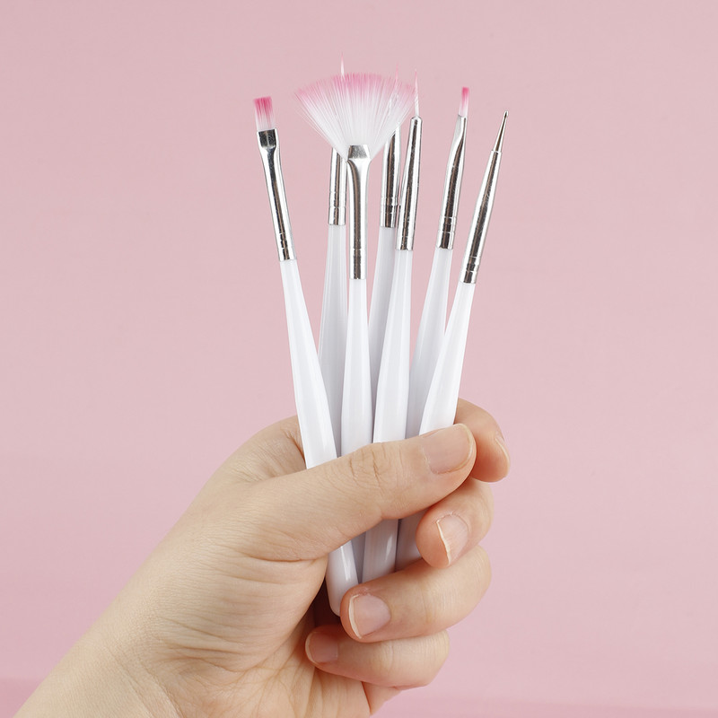 RANCAI küünekunsti pintslid geellaki jaoks 7 tk / komplekt UV-täppidega maalimiseks joonistuspliiatsi küüneots ilu maniküüri küünte tarvikud