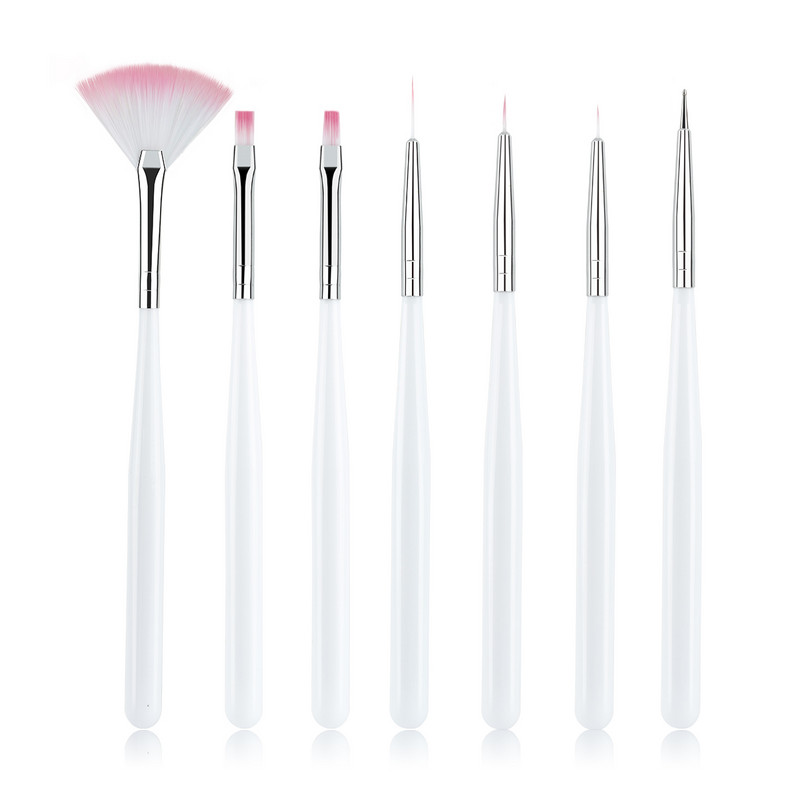 RANCAI küünekunsti pintslid geellaki jaoks 7 tk / komplekt UV-täppidega maalimiseks joonistuspliiatsi küüneots ilu maniküüri küünte tarvikud