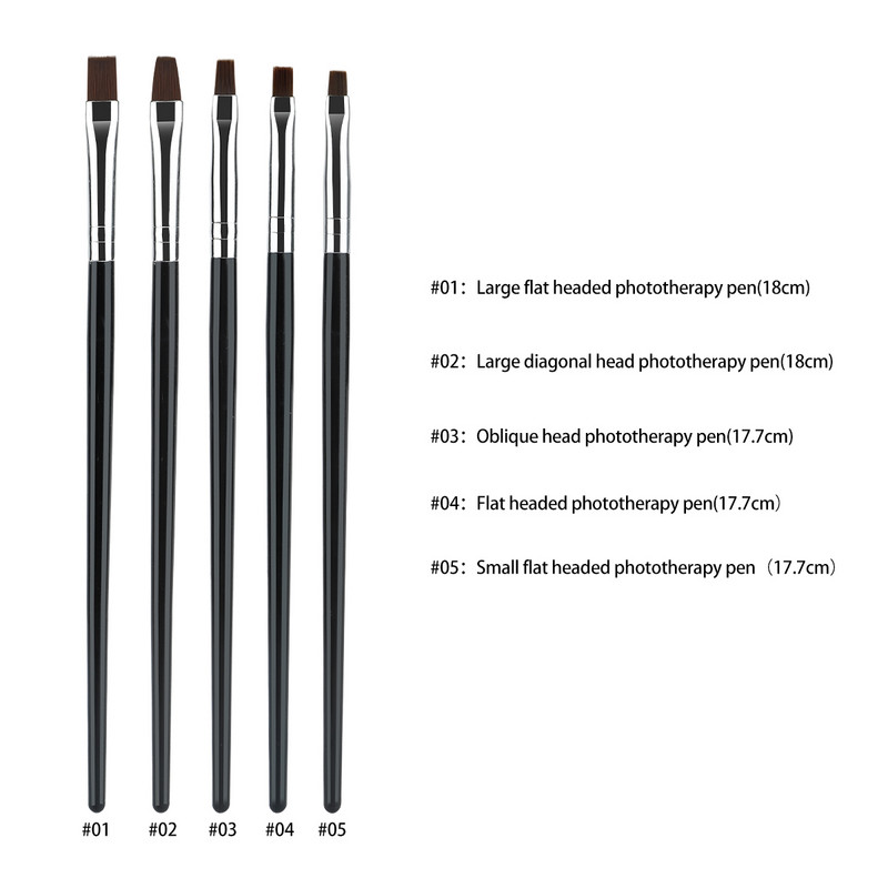 5 tk küünte kunsti pintsli muster fototeraapia akrüül UV geel pikendus kattekiht Maalimine pliiats DIY maniküüri tarvikud tööriist