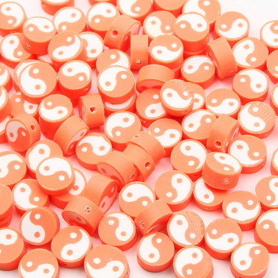 20/50/100Pcs10mm Τάι Τσι Στρογγυλός Πηλός Πολυμερής Αποστάτης Χάντρες Γιν Γιανγκ για Αξεσουάρ κολιέ βραχιολιών κατασκευής κοσμημάτων