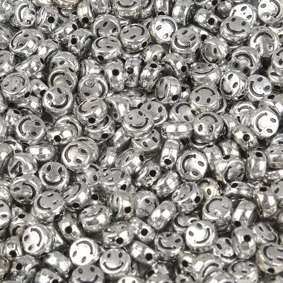 7x4mm 100 τμχ Αστείες ακρυλικές χάντρες Smiley Στρογγυλές χάντρες έκφρασης προσώπου για κοσμήματα που κατασκευάζουν DIY Αξεσουάρ κολιέ βραχιολιών