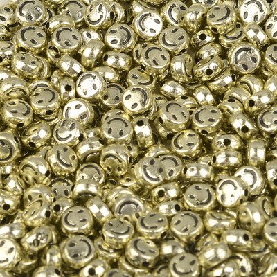 7x4mm 100 τμχ Αστείες ακρυλικές χάντρες Smiley Στρογγυλές χάντρες έκφρασης προσώπου για κοσμήματα που κατασκευάζουν DIY Αξεσουάρ κολιέ βραχιολιών