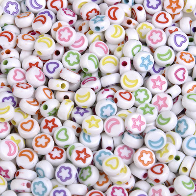 7x4mm 100 τμχ Αστείες ακρυλικές χάντρες Smiley Στρογγυλές χάντρες έκφρασης προσώπου για κοσμήματα που κατασκευάζουν DIY Αξεσουάρ κολιέ βραχιολιών