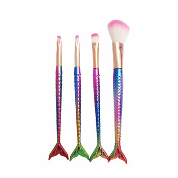 Νέα Hot 4 τμχ/σετ Super Soft Mermaid Brushes Makeup Facial Brush Soft Skin Friendly Smooth Touch Brushes for Makeup Grooming Tool