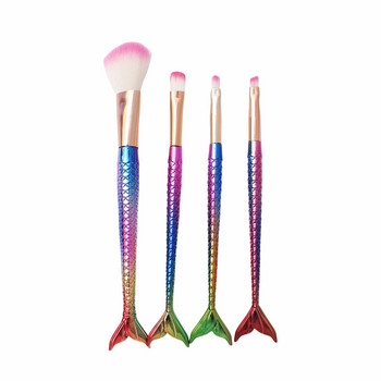 Νέα Hot 4 τμχ/σετ Super Soft Mermaid Brushes Makeup Facial Brush Soft Skin Friendly Smooth Touch Brushes for Makeup Grooming Tool