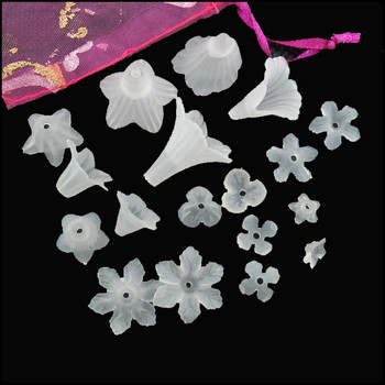 Модни нови акрилни талисмани матиран пластмасов рог снежинка звезда детелина ретро дистанционни мъниста крайни капачки бели
