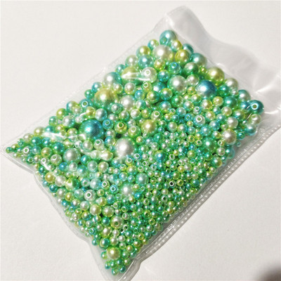 3-12mm segasuurus 1150tk Pärlvalge/ABS sirge auguga ümmargused imitatsioonplastist pärlid näputööks ja ehete valmistamiseks