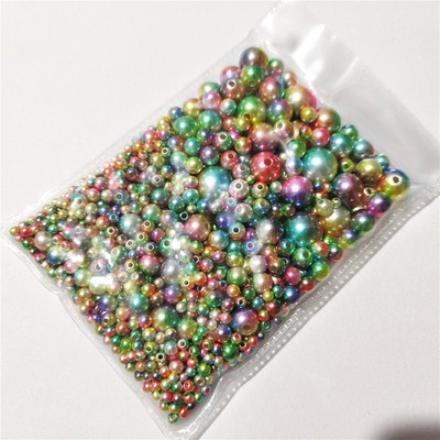 3-12mm segasuurus 1150tk Pärlvalge/ABS sirge auguga ümmargused imitatsioonplastist pärlid näputööks ja ehete valmistamiseks