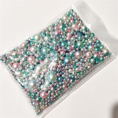3-12mm segasuurus 1150tk Pärlvalge/ABS sirge auguga ümmargused imitatsioonplastist pärlid näputööks ja ehete valmistamiseks