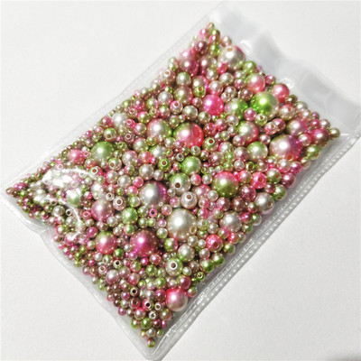 3-12mm segasuurus 1150tk Pärlvalge/ABS sirge auguga ümmargused imitatsioonplastist pärlid näputööks ja ehete valmistamiseks