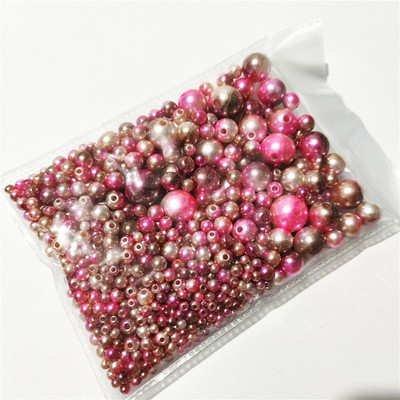 3-12mm segasuurus 1150tk Pärlvalge/ABS sirge auguga ümmargused imitatsioonplastist pärlid näputööks ja ehete valmistamiseks