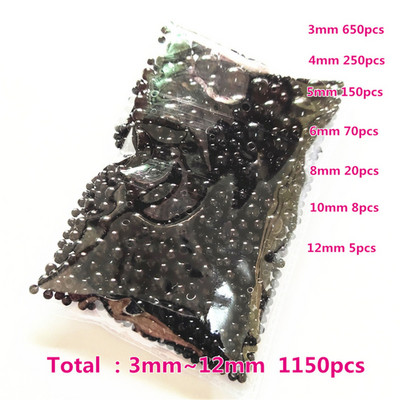 3-12mm segasuurus 1150tk Pärlvalge/ABS sirge auguga ümmargused imitatsioonplastist pärlid näputööks ja ehete valmistamiseks