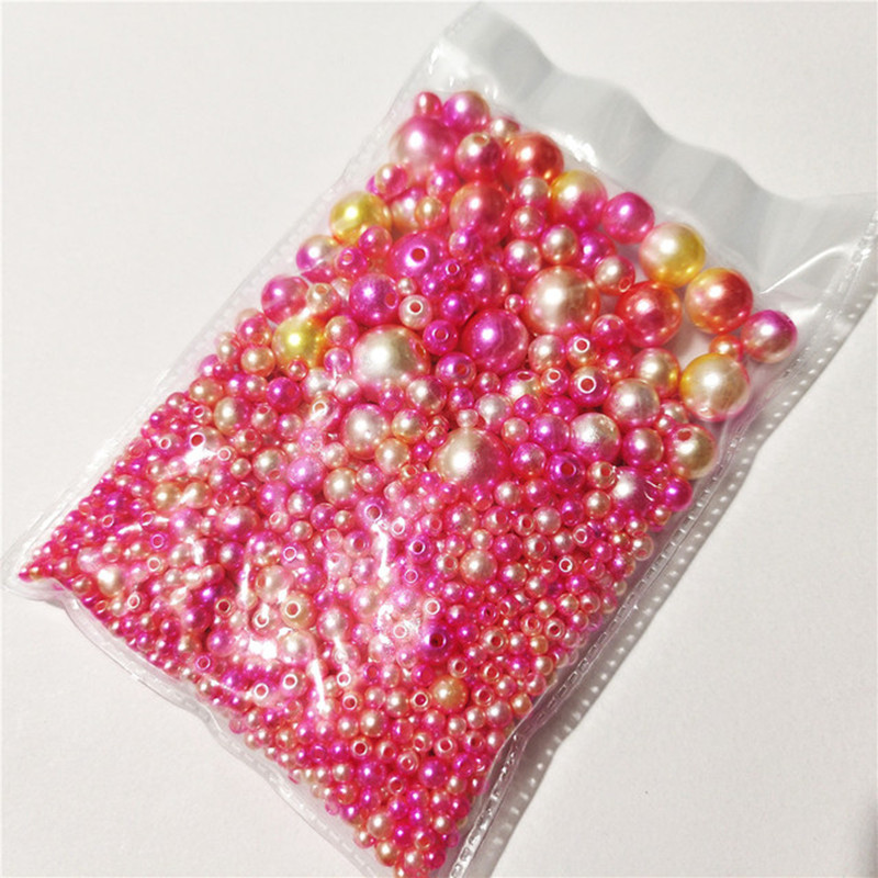 3-12mm segasuurus 1150tk Pärlvalge/ABS sirge auguga ümmargused imitatsioonplastist pärlid näputööks ja ehete valmistamiseks