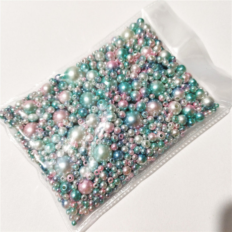 3-12mm segasuurus 1150tk Pärlvalge/ABS sirge auguga ümmargused imitatsioonplastist pärlid näputööks ja ehete valmistamiseks