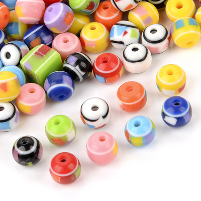 50 kom/lot Trendy Candy Perle mješovitih boja Okrugla smolasta perla DIY za izradu nakita Narukvica Ogrlica Naušnice Dodaci