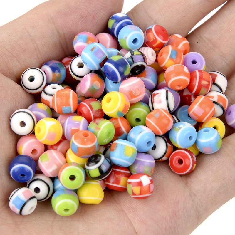 50 kom/lot Trendy Candy Perle mješovitih boja Okrugla smolasta perla DIY za izradu nakita Narukvica Ogrlica Naušnice Dodaci