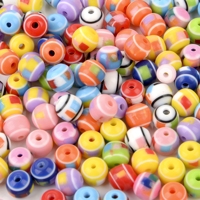 50 kom/lot Trendy Candy Perle mješovitih boja Okrugla smolasta perla DIY za izradu nakita Narukvica Ogrlica Naušnice Dodaci