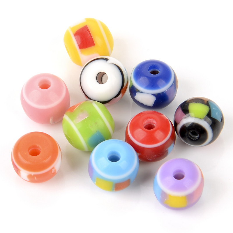 50 kom/lot Trendy Candy Perle mješovitih boja Okrugla smolasta perla DIY za izradu nakita Narukvica Ogrlica Naušnice Dodaci