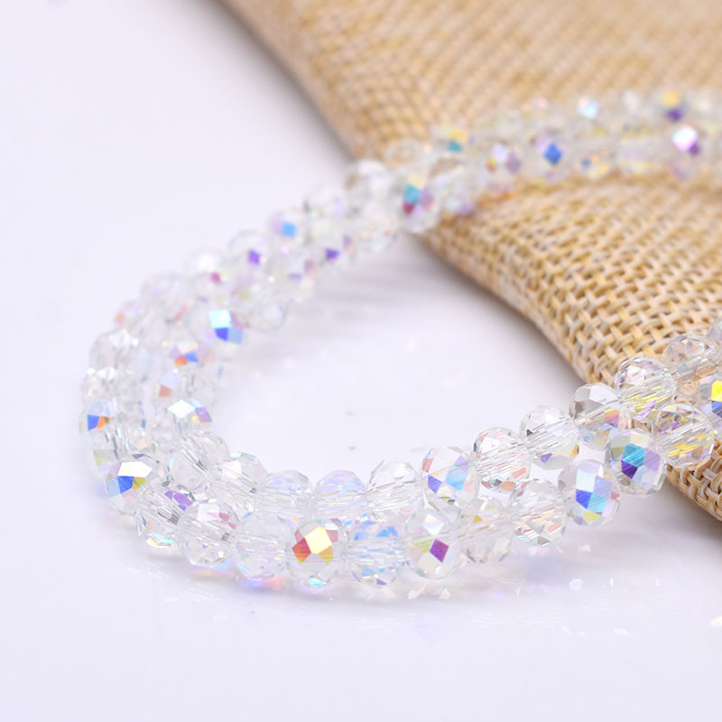 100% Αυθεντικές ροζ κρυστάλλινες χάντρες από γυαλί Νέα AB Χρώμα Κρυστάλλινες χάντρες Rondelle Faceted Loose Spacer Beads για την κατασκευή κοσμημάτων DIY