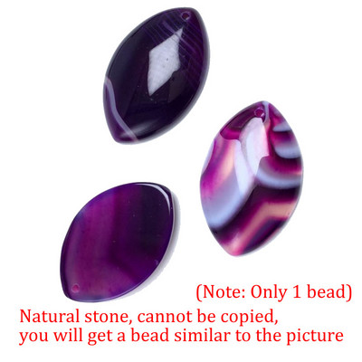 Természetes kő lila Zöld kék fekete Csíkos Achátok Gyöngyök Marquise Cabochons Kő medál 28x45mm Ékszerkészítéshez