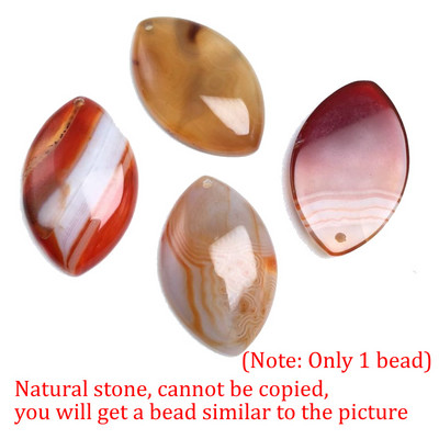 Természetes kő lila Zöld kék fekete Csíkos Achátok Gyöngyök Marquise Cabochons Kő medál 28x45mm Ékszerkészítéshez