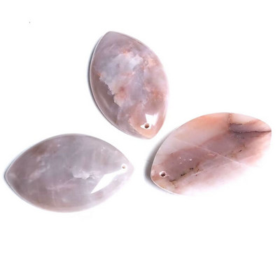 Természetes kő lila Zöld kék fekete Csíkos Achátok Gyöngyök Marquise Cabochons Kő medál 28x45mm Ékszerkészítéshez