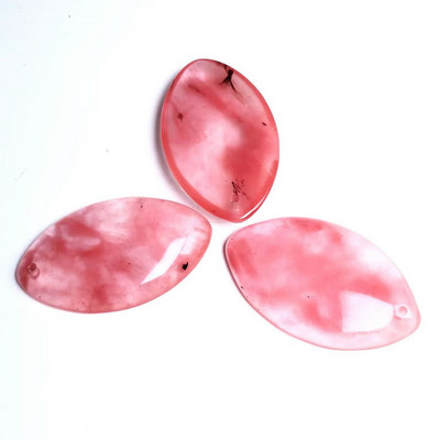 Természetes kő lila Zöld kék fekete Csíkos Achátok Gyöngyök Marquise Cabochons Kő medál 28x45mm Ékszerkészítéshez