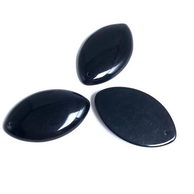 Természetes kő lila Zöld kék fekete Csíkos Achátok Gyöngyök Marquise Cabochons Kő medál 28x45mm Ékszerkészítéshez