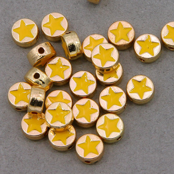 10 бр. смесени кръгли сърцевидни звездообразни емайлирани метални мъниста, използвани за изработка на бижута, ръчно изработена гривна „Направи си сам“