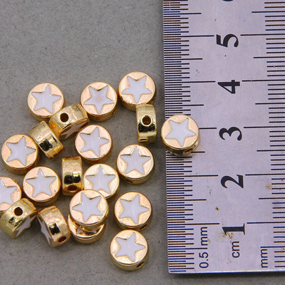 10 τμχ μικτές στρογγυλές μεταλλικές χάντρες από κράμα σμάλτου σε σχήμα καρδιάς, που χρησιμοποιούνται για την κατασκευή κοσμημάτων χειροποίητο DIY κολιέ βραχιόλι