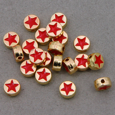 10 τμχ μικτές στρογγυλές μεταλλικές χάντρες από κράμα σμάλτου σε σχήμα καρδιάς, που χρησιμοποιούνται για την κατασκευή κοσμημάτων χειροποίητο DIY κολιέ βραχιόλι