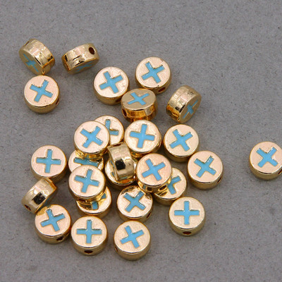 10 τμχ μικτές στρογγυλές μεταλλικές χάντρες από κράμα σμάλτου σε σχήμα καρδιάς, που χρησιμοποιούνται για την κατασκευή κοσμημάτων χειροποίητο DIY κολιέ βραχιόλι